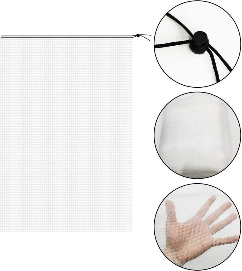 Alpurple 3 PCS Insect Bird Barrier Netting Mesh with Drawstring- 3.2 x 2.6 Feet Fruit Tree Net-Garden Netting Plant Cover for Protect Plant Fruits Flower from Insect Bird Eating - Image 3
